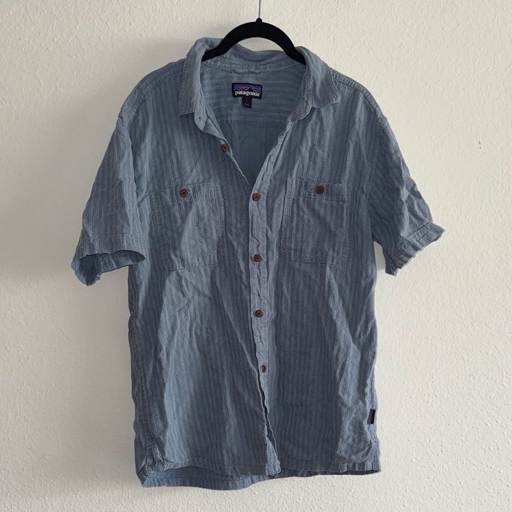 Patagonia Back Step Casual Blue Button Down Shirt